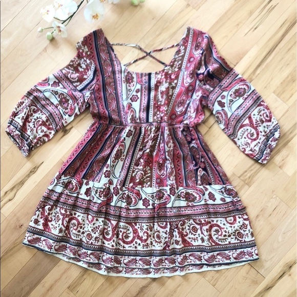 Altar’d State Boho crisscross back mini dress - Picture 2 of 6